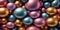 AI generated illustration of multicolored shiny eggs