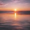 AI generated illustration of a picturesque beach sunset over a tranquil ocean shore