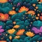 AI generated illustration of a picturesque field of colorful flowers in bloom
