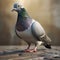 AI generated illustration of a pigeon perched atop a rocky outcrop