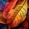 AI generated illustration of A pile of autumn leaves of various vibrant colors