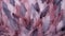 AI generated illustration of a pile of pink feathers on a vibrant purple background