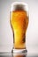 AI generated illustration of a pint of cold beer on a white background