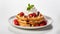 AI generated illustration of a plate of a stack of fluffy waffles with creamy whipped topping
