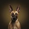 AI generated illustration of a portrait of a brown Malinois dog