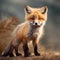 AI generated illustration of a red fox traversing a sun-drenched desert landscape at sunrise