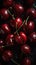 AI generated illustration of ripe cherries covered with waterdrops in a dark background - top view