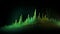 AI generated illustration of a rising financial graph, illustrated with glowing green lights