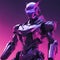 AI generated illustration of a robotic figure wearing an advanced, futuristic action suit