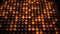 AI generated illustration of rows of lit candles in a dimly lit room