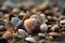 AI generated illustration of seashells scattered across a sandy beach