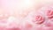 Ai generated illustration of a soft pink background with blossoming roses