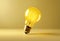 AI generated illustration of A solitary light bulb  with a bright background