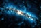 AI generated illustration of a spiral galaxy with a captivating blend of deep blue and black hues