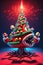 AI generated illustration of a Spooky Christmas tree