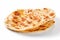 AI generated illustration of a stack of fresh naan bread on the white background