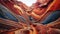 AI generated illustration of a stunning landscape of wavy sandstone rock formations