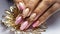 AI generated illustration of a stunning woman's sparkling manicured nails with glitter accents