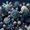 AI generated illustration of a textured creative frozen snowflake