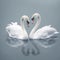 AI generated illustration of two swans forming a heart shape with their necks intertwined