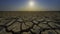 AI generated illustration of a vast, barren desert, the aftermath of severe drought