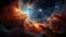 AI generated illustration of a vast night sky illuminated with stars and a backdrop of deep indigo