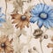 AI generated illustration of a vibrant array of blue flowers in a variety of shades