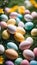 AI generated illustration of a vibrant array of multi-hued eggs and blooms