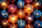 AI generated illustration of a vibrant assortment of festive bulbs