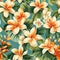 AI generated illustration of a vibrant assortment of orange and white flowers