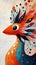 AI generated illustration of a vibrant bird painting