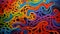 AI generated illustration of vibrant colorful swirling patterns