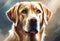AI generated illustration of a vibrant, detailed oil painting of a Labrador dog