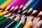 AI-generated illustration of a vibrant display of assorted colored pencils