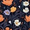 AI generated illustration of a vibrant display of blooming flowers