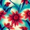 AI generated illustration of a Vibrant Floral Seamless Pattern Tile