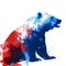 AI generated illustration of a vibrant painting of a bear, featuring a mix of bright colors