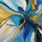 AI generated illustration of a vibrant painting of blue and yellow hues