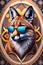 AI generated illustration of a vibrant painting of a fox wearing sunglasses