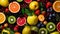 AI generated illustration of a vibrant selection of fresh fruits