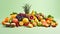 AI generated illustration of a vibrant selection of fresh fruits