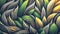AI generated illustration of a vibrant tapestry of intricately patterned leaves in varying shades