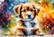 AI generated illustration of a watercolor painting of a cheerful and vibrant canine