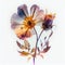 AI generated illustration of a watercolor painting of a delicate chrysanthemum flower