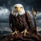 Ai Generated illustration Wildlife Concept of Bald Eagle Looking at You