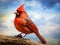 Ai Generated illustration Wildlife Concept of Beautiful Northern Cardinal
