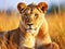 Ai Generated illustration Wildlife Concept of Beautiful wild african lioness