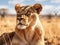 Ai Generated illustration Wildlife Concept of Beautiful wild african lioness