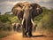 Ai Generated illustration Wildlife Concept of Big tusker elephant