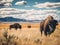 Ai Generated illustration Wildlife Concept of Bison on the Plains